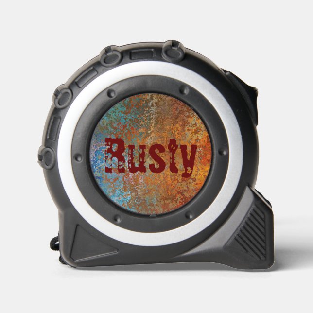 Rusty, Verdigris, Grunge Steampunk Personalized Tape Measure (Front)