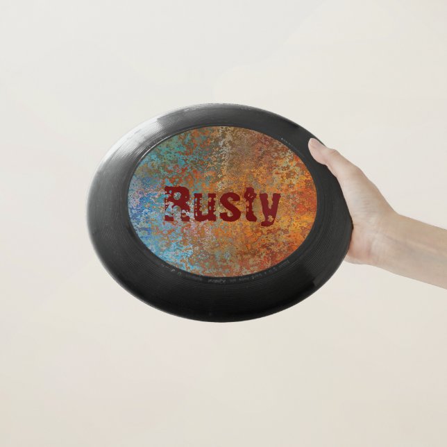 Rusty, Verdigris, Grunge Steampunk Personalized Wham-O Frisbee (In Hand)