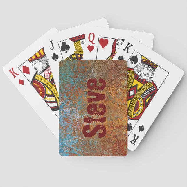 Rusty, Verdigris, Grunge Steampunk Poker Cards (Back)