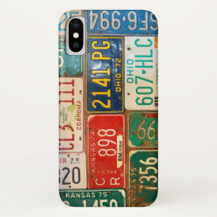 rusty vintage license plate collection iPhone x case