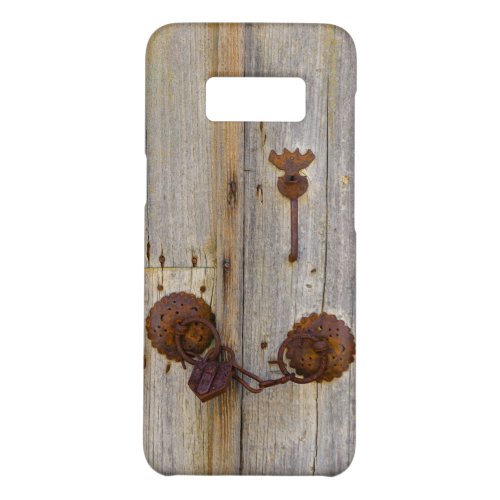 Rusty vintage old iron padlock on a wooden door __ Case_Mate samsung galaxy s8 case