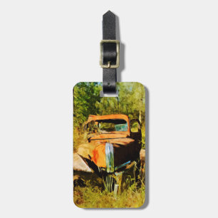 Rusty Vintage Pick Up Truck Abstract Luggage Tag