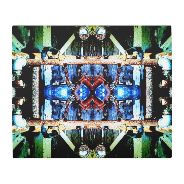 Rusty Vintage Pipes Abstract Photo Metal Print (Front)