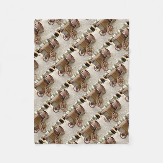 Rusty vintage tractor fleece blanket (Front)