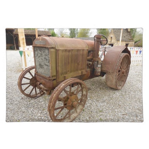 Rusty vintage tractor placemat