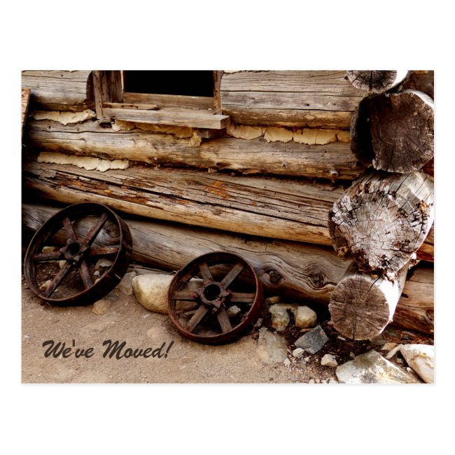 Rusty Wagon Wheels New Address Announcement Postcard
