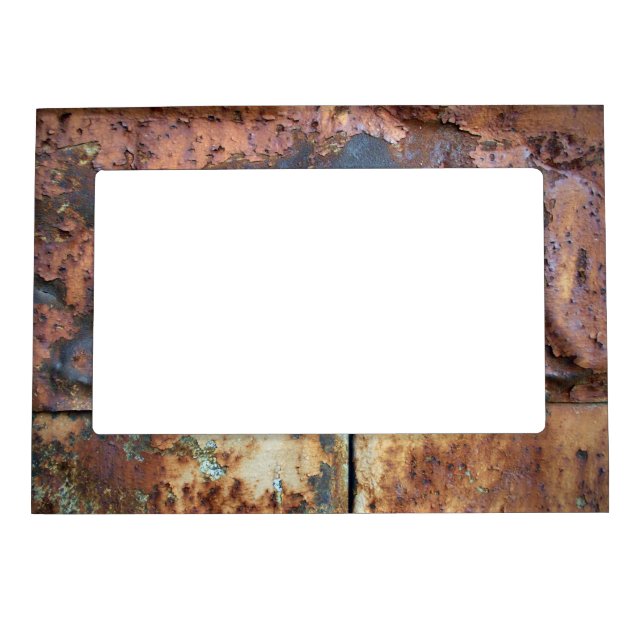 Rusty Weathered Urban Art Industrial Texture Look Magnetic Frame (Front)