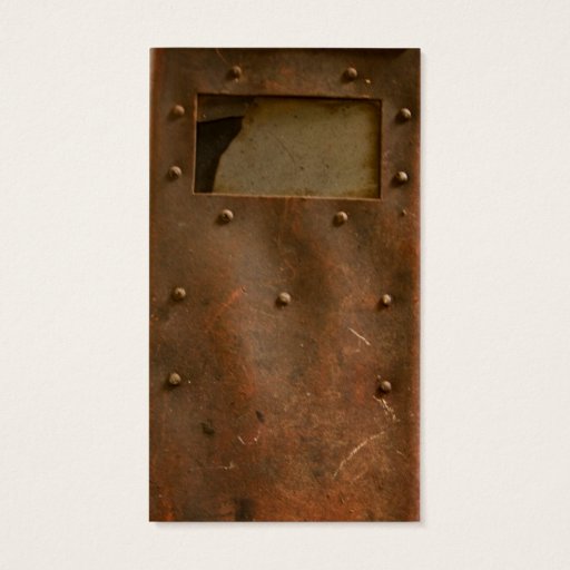 Customizable Rusty welding helmet business cards