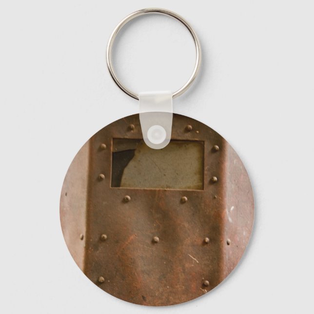 Rusty welding helmet keychain (Front)