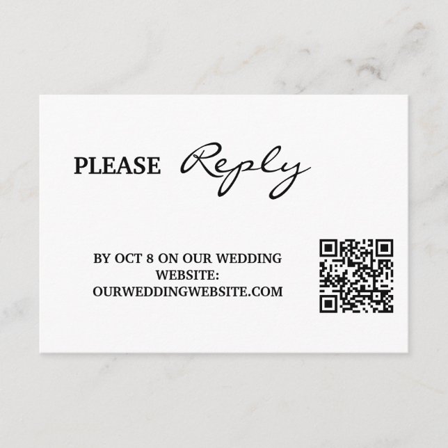 Rusty Wildflower & Mountain Online RSVP QR Code Enclosure Card (Front)