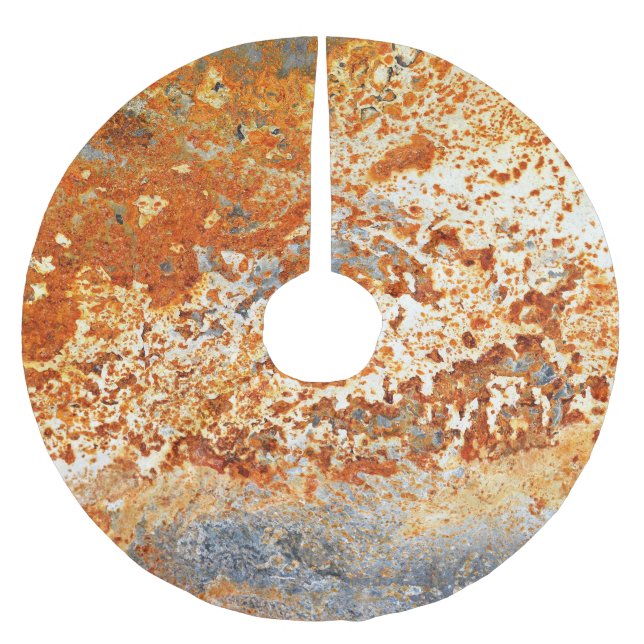 Rusty zinc: grunge texture background. brushed polyester tree skirt (Front)