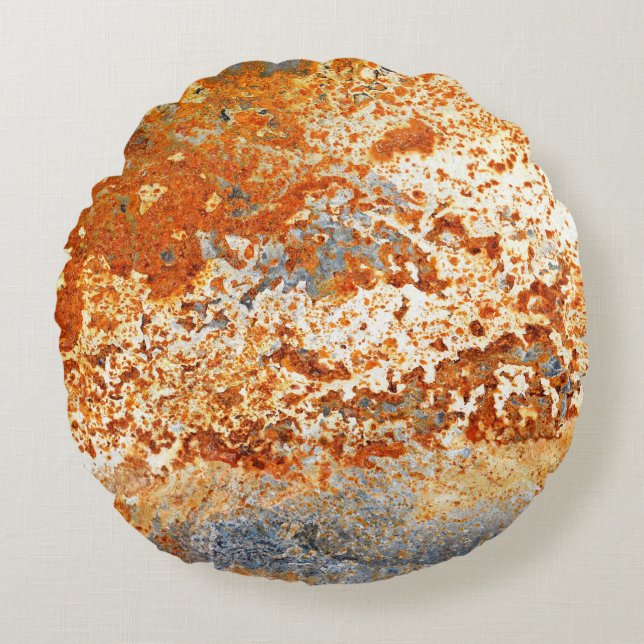Rusty zinc: grunge texture background. round pillow (Front)
