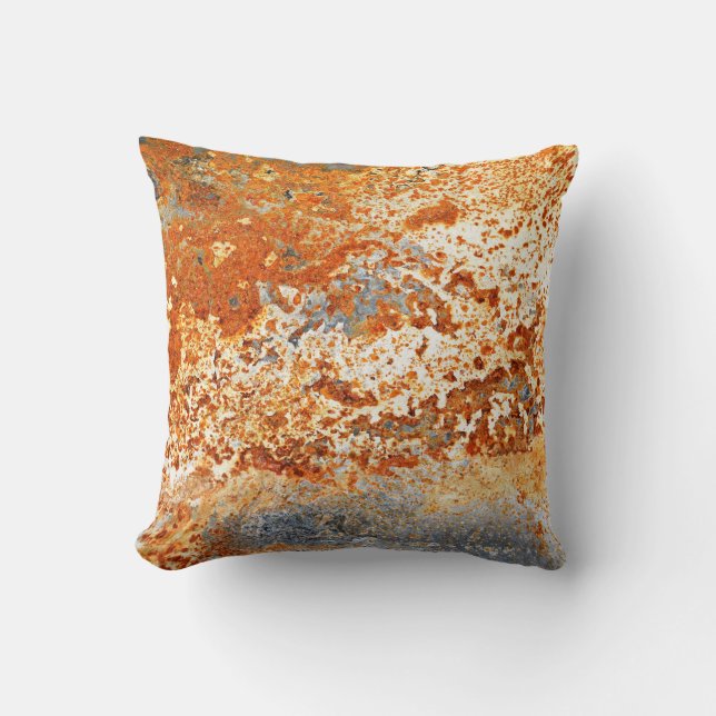 Rusty zinc: grunge texture background. throw pillow (Front)