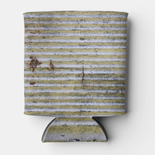 Rusty zinc texture, vintage grunge background. can cooler (Front)