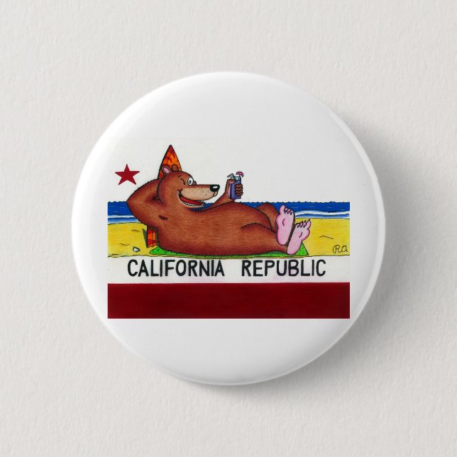 Rusty's California Bear Flag Button (Front)