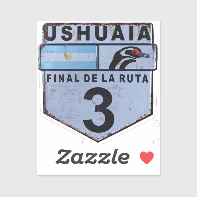 Ruta 3 Ushuaia Patagonia road sign Sticker (Sheet)