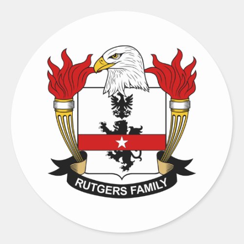 Rutgers Family Crest Classic Round Sticker