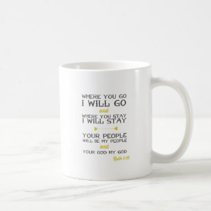 Ruth 1:16 Inspirational Bible Verse Yellow Coffee Mug