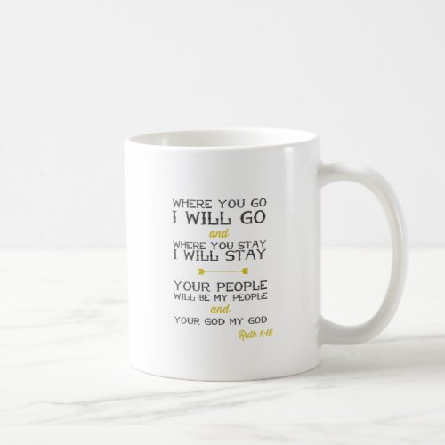 Ruth 116  Inspirational Bible Verse  Yellow Coffee Mug