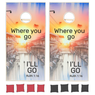 Ruth 1:16 Where You Go I'll Go Bible Verse Cornhole Set