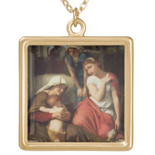 Ruth and Naomi 1859 oil on canvas Gold Plated Necklace