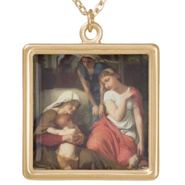 Ruth and Naomi, 1859 (oil on canvas) Gold Plated Necklace (Front)