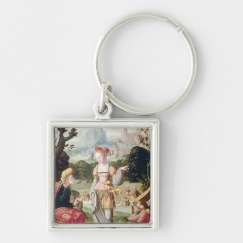 Ruth and Naomi in the field of Boaz c1530_40 Keychain