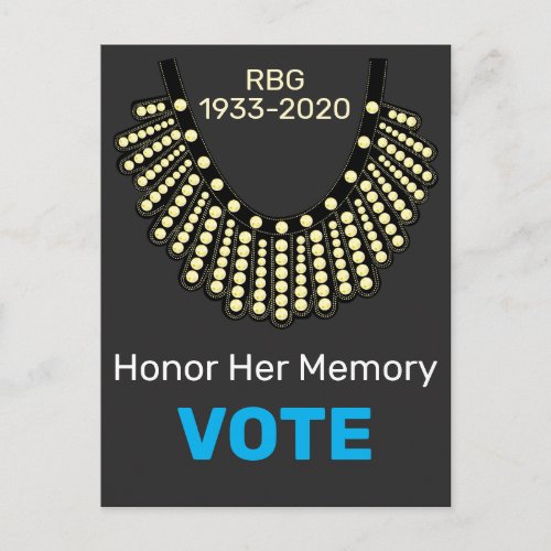 Ruth Bader Ginsberg Honor Her Memory Vote Postcard