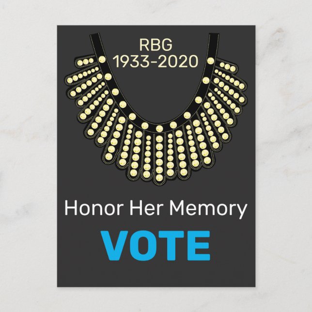 Ruth Bader Ginsberg Honor Her Memory Vote Postcard (Front)