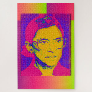 Ruth Bader Ginsburg 1983, Pop Art Portrait Jigsaw Puzzle