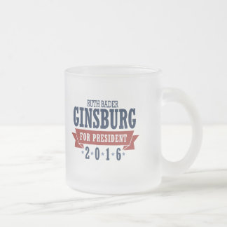 Ruth Bader Ginsburg 2016 Certified Ribbon Frosted Glass Coffee Mug