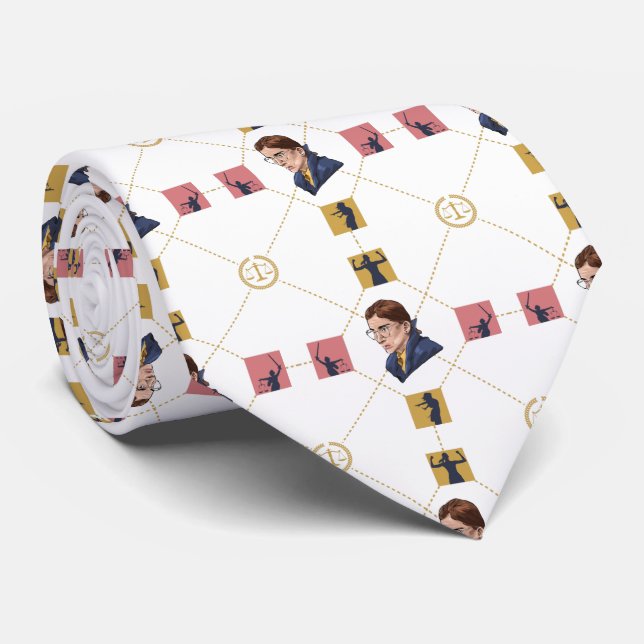 Ruth Bader Ginsburg - Artistic Lawyer Pattern Neck Tie (Rolled)