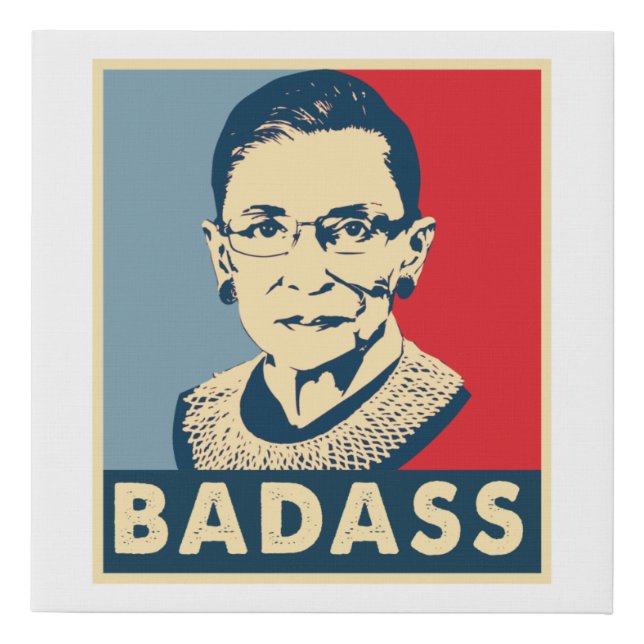 Ruth Bader Ginsburg BADASS Faux Canvas Print (Front)