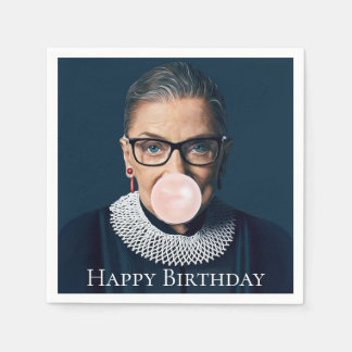 Ruth Bader Ginsburg Bubble gum Happy Birthday Napkins