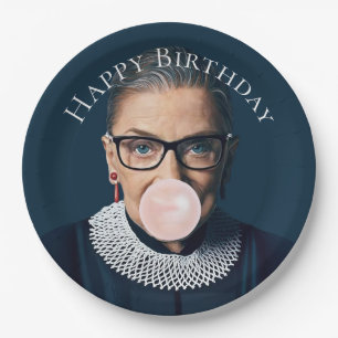 Ruth Bader Ginsburg Bubble gum Happy Birthday Paper Plates