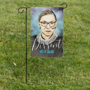 Ruth Bader Ginsburg Dissent Vote Blue Garden Flag