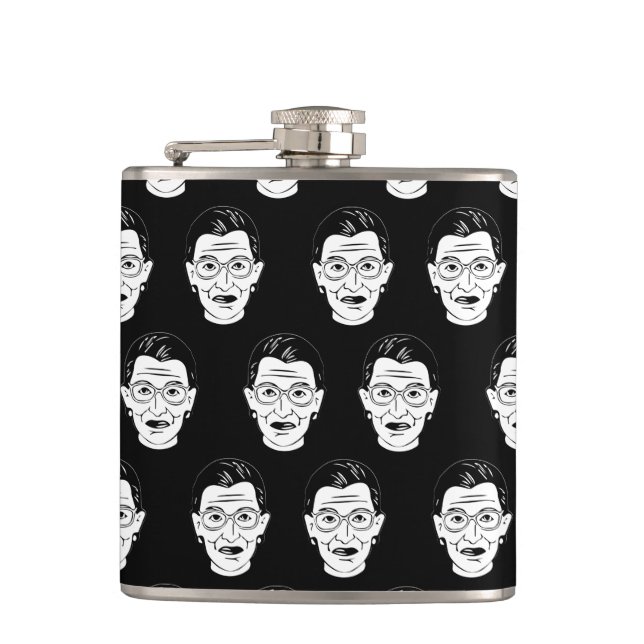Ruth Bader Ginsburg Face Feminist  Notorious RBG Flask (Front)