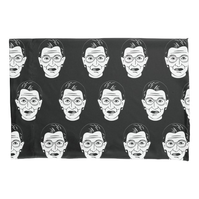 Ruth Bader Ginsburg Face Feminist  Notorious RBG Pillow Case (Front)