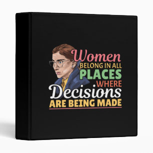 Ruth Bader Ginsburg Feminist Lawyer Judge 3 Ring Binder
