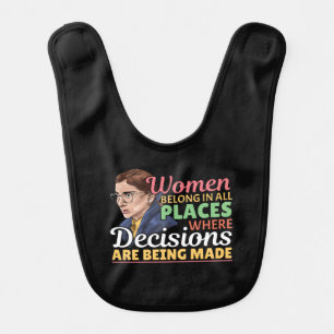 Ruth Bader Ginsburg Feminist Lawyer Judge Baby Bib