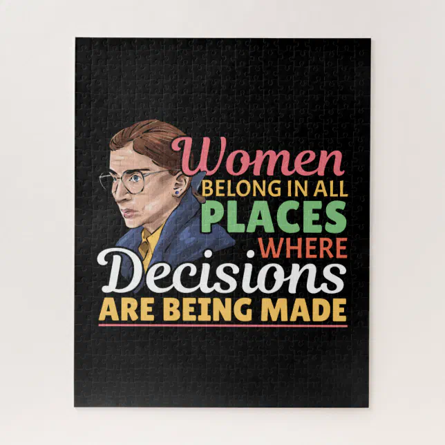 Ruth Bader Ginsburg Feminist Lawyer Judge Jigsaw Puzzle (Vertical)