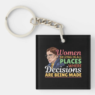 Ruth Bader Ginsburg Feminist Lawyer Judge Keychain