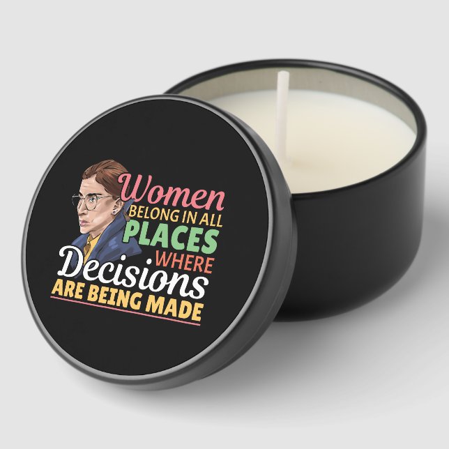 Ruth Bader Ginsburg Feminist Lawyer Judge Mini Candle Favors (Corner)