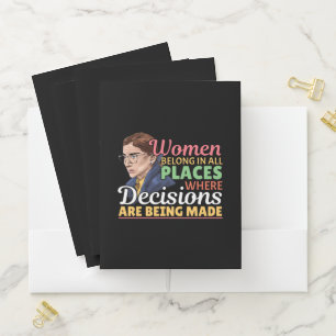 Ruth Bader Ginsburg Feminist Lawyer Judge Pocket Folder