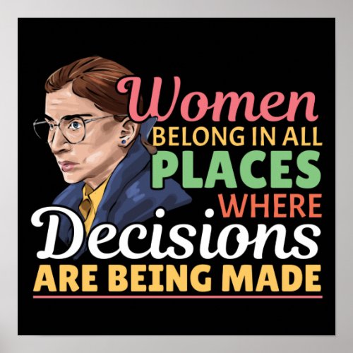 Ruth Bader Ginsburg Feminist Lawyer Judge Poster