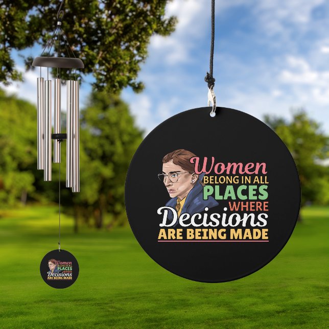 Ruth Bader Ginsburg Feminist Lawyer Judge Wind Chime (Outdoor)