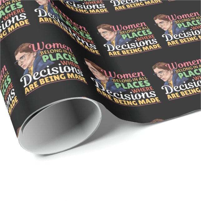 Ruth Bader Ginsburg Feminist Lawyer Judge Wrapping Paper (Roll Corner)