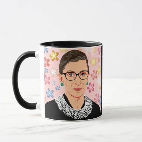 Ruth Bader Ginsburg Floral When There Are 9 Cup