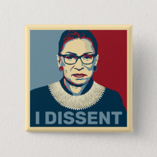 Ruth Bader Ginsburg I Dissent Pop-Art Button