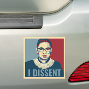 Ruth Bader Ginsburg I Dissent Pop-Art Car Magnet